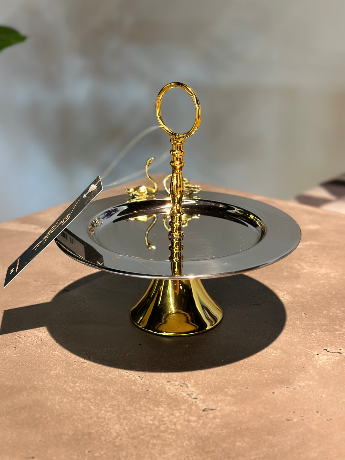 Small Gold Swan Cake Stand