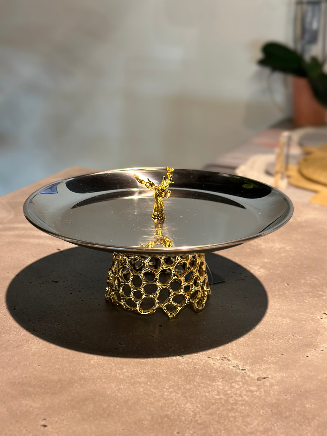 Small Gold Deer Cake Stand