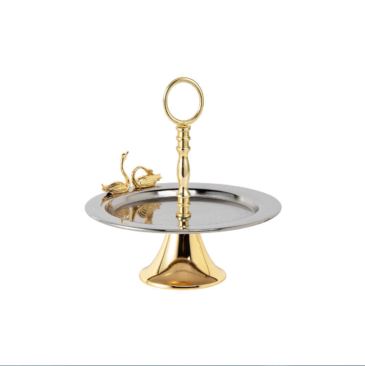 Small Gold Swan Cake Stand