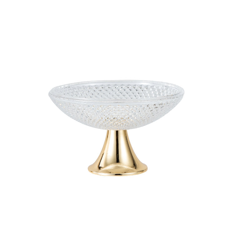 Decorative Glass Bowl with Gold Base