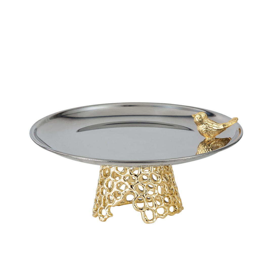 Small Gold Bird Cake Stand