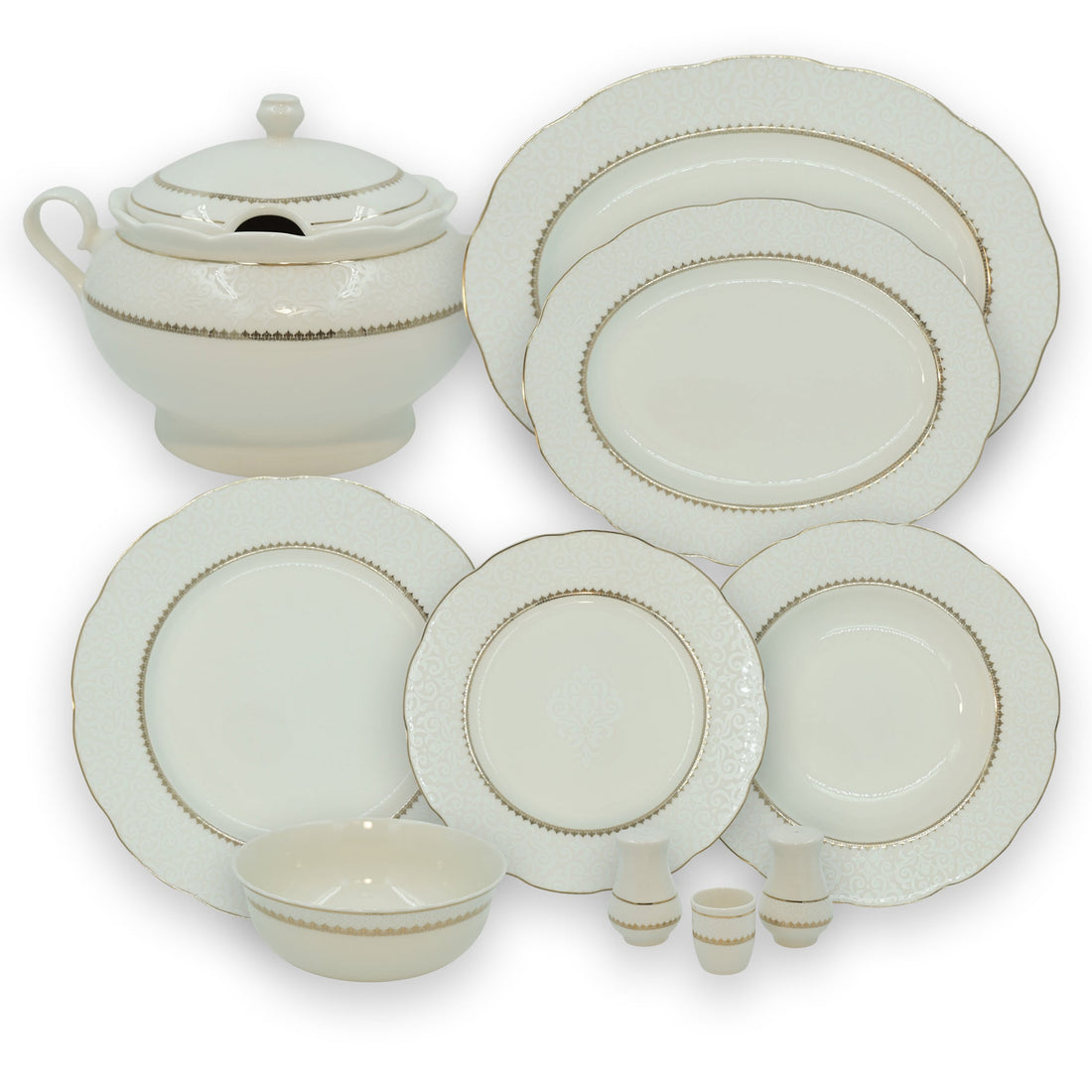 Bonamore Olympos Dinnerware Set 62 Pcs 1138021 Gold