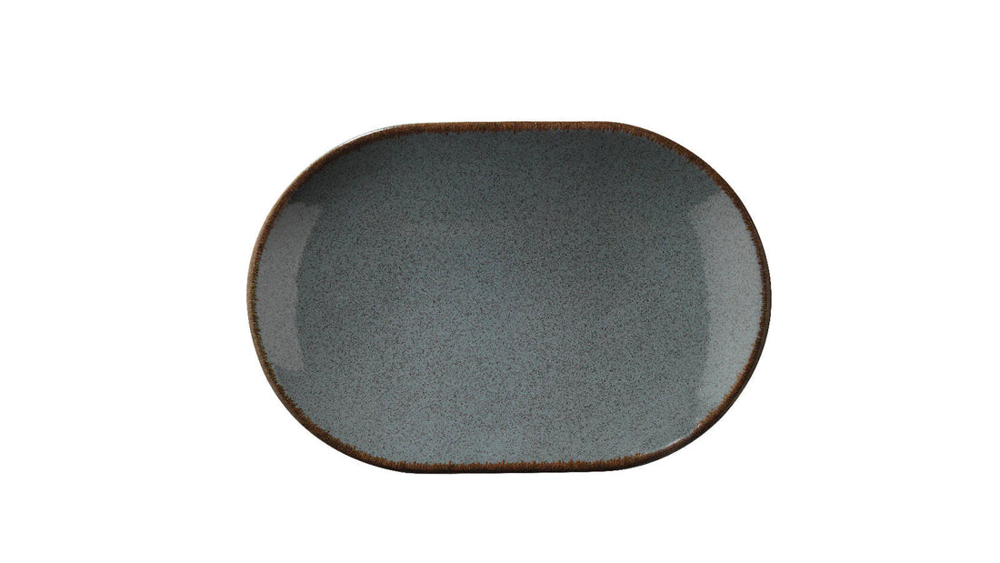 Pearl Color X Oval Plate Blue 36cm