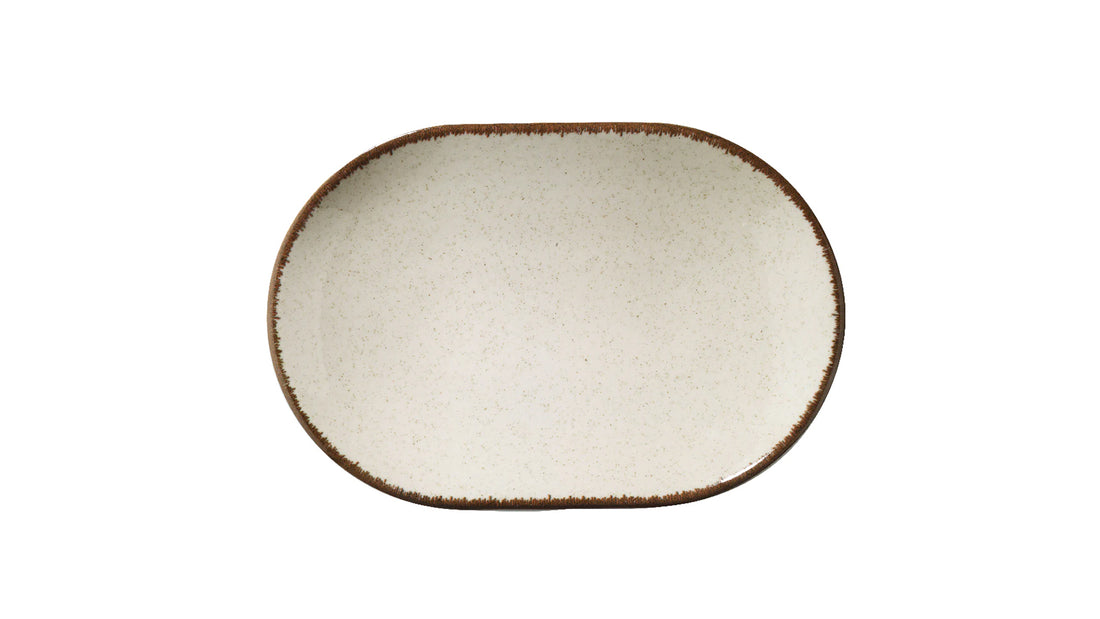 Pearl Color X Oval Plate Cinnamon 24cm