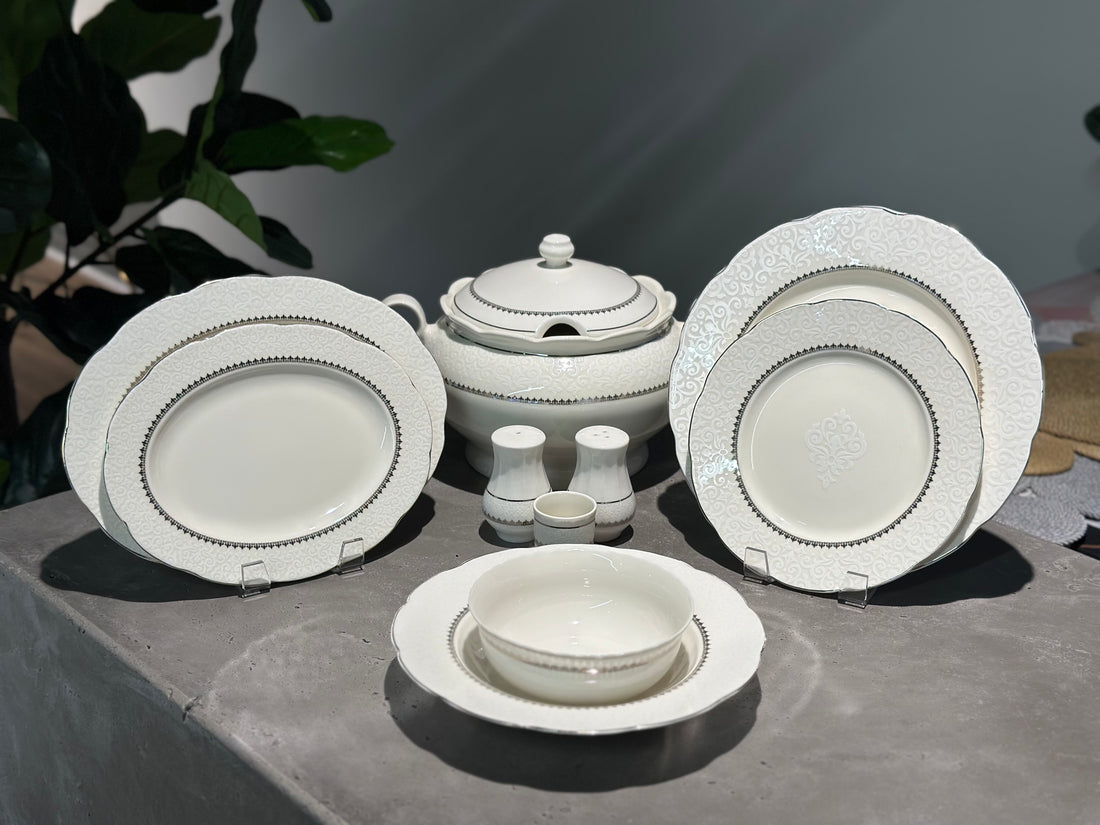 Bonamore Olympos Dinnerware Set 62 Pcs 1138020 Silver