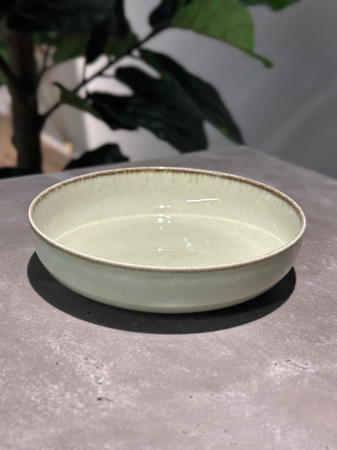 Pearl Mood Deep Plate Green 20cm