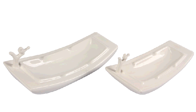 Modern Ceramic Boat-Shaped Ashtray