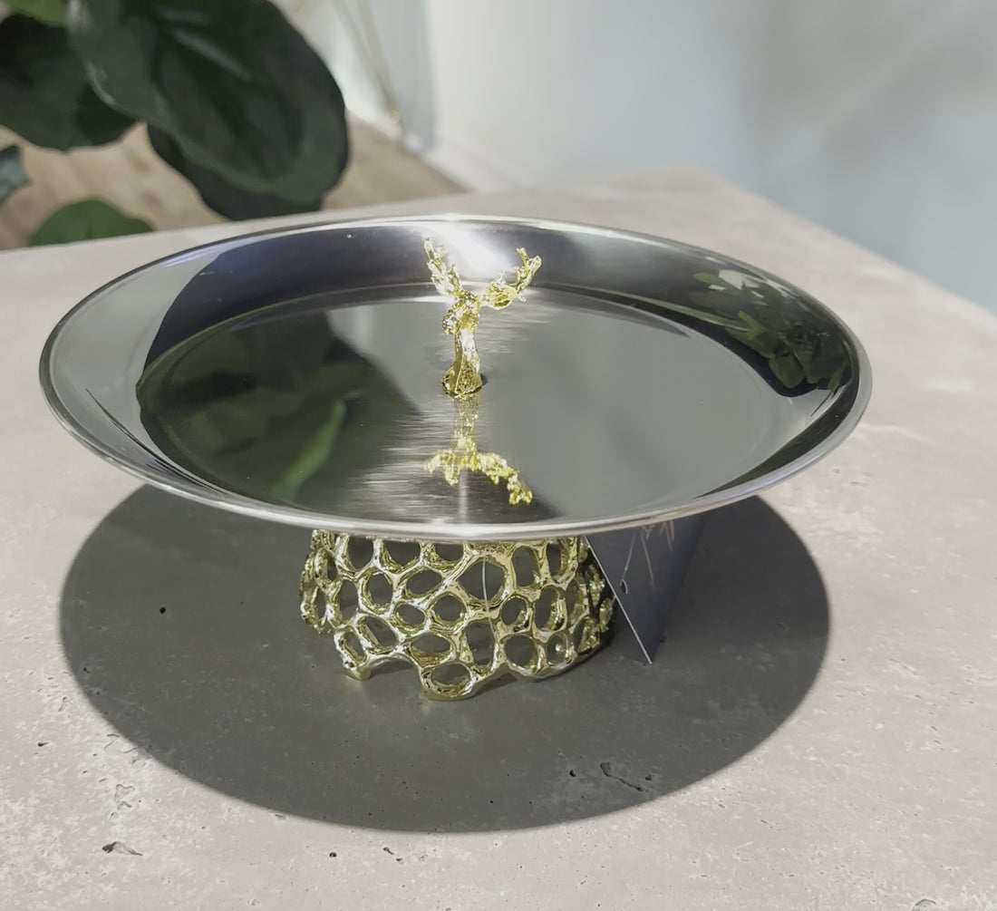 Small Gold Deer Cake Stand