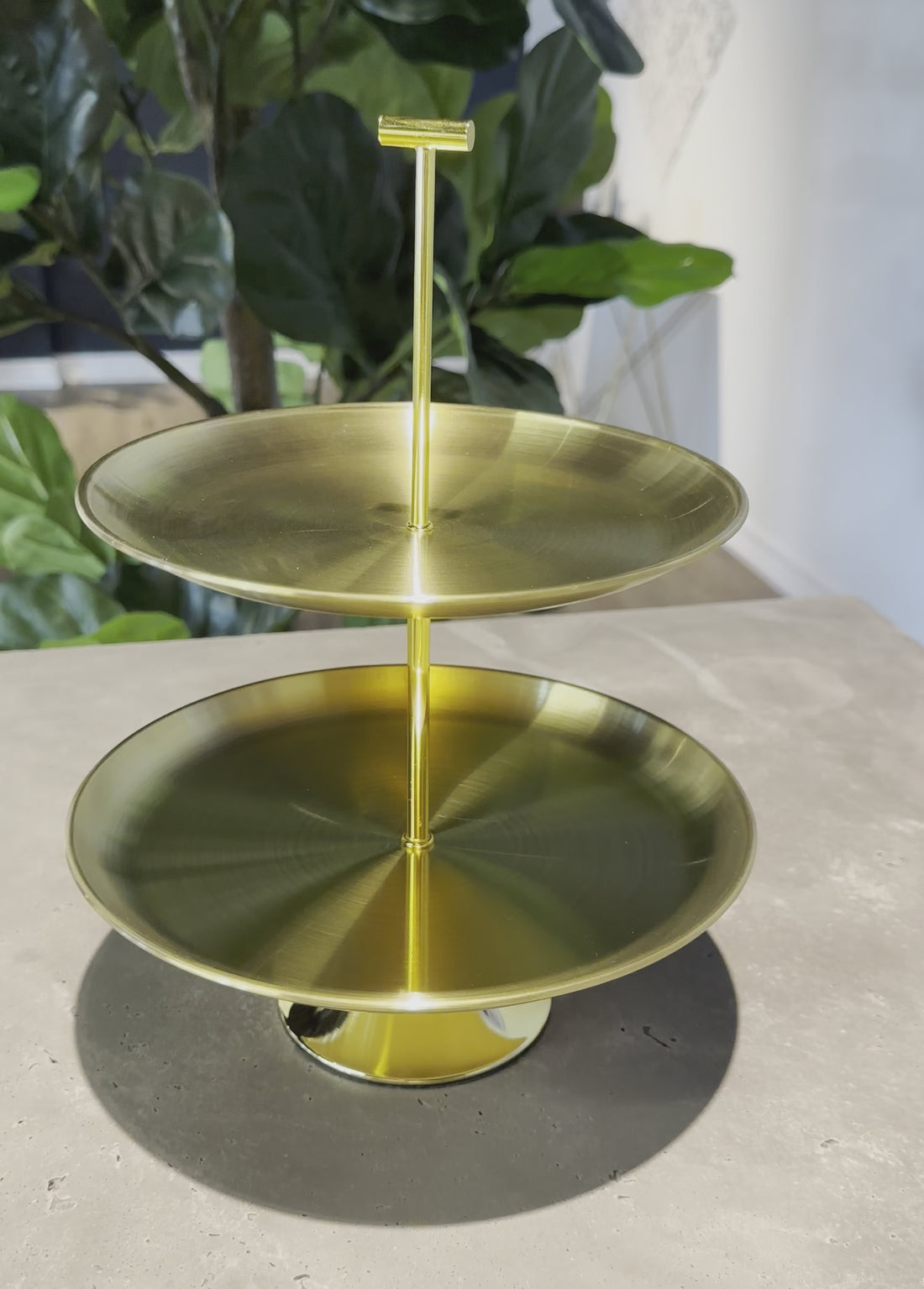 Two-Tier Gold Serving Tray