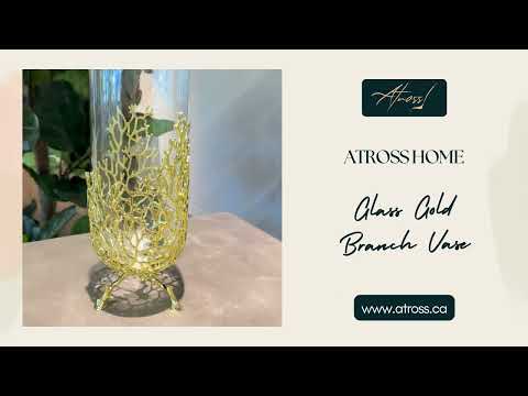 Gold Coral-Inspired Glass Vase