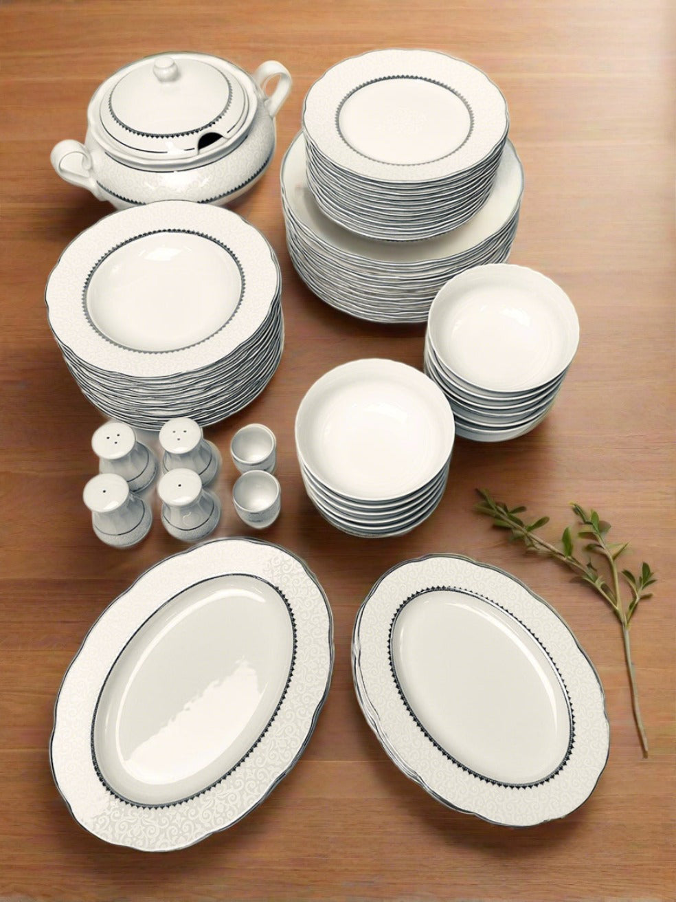 Bonamore Olympos Dinnerware Set 62 Pcs 1138020 Silver