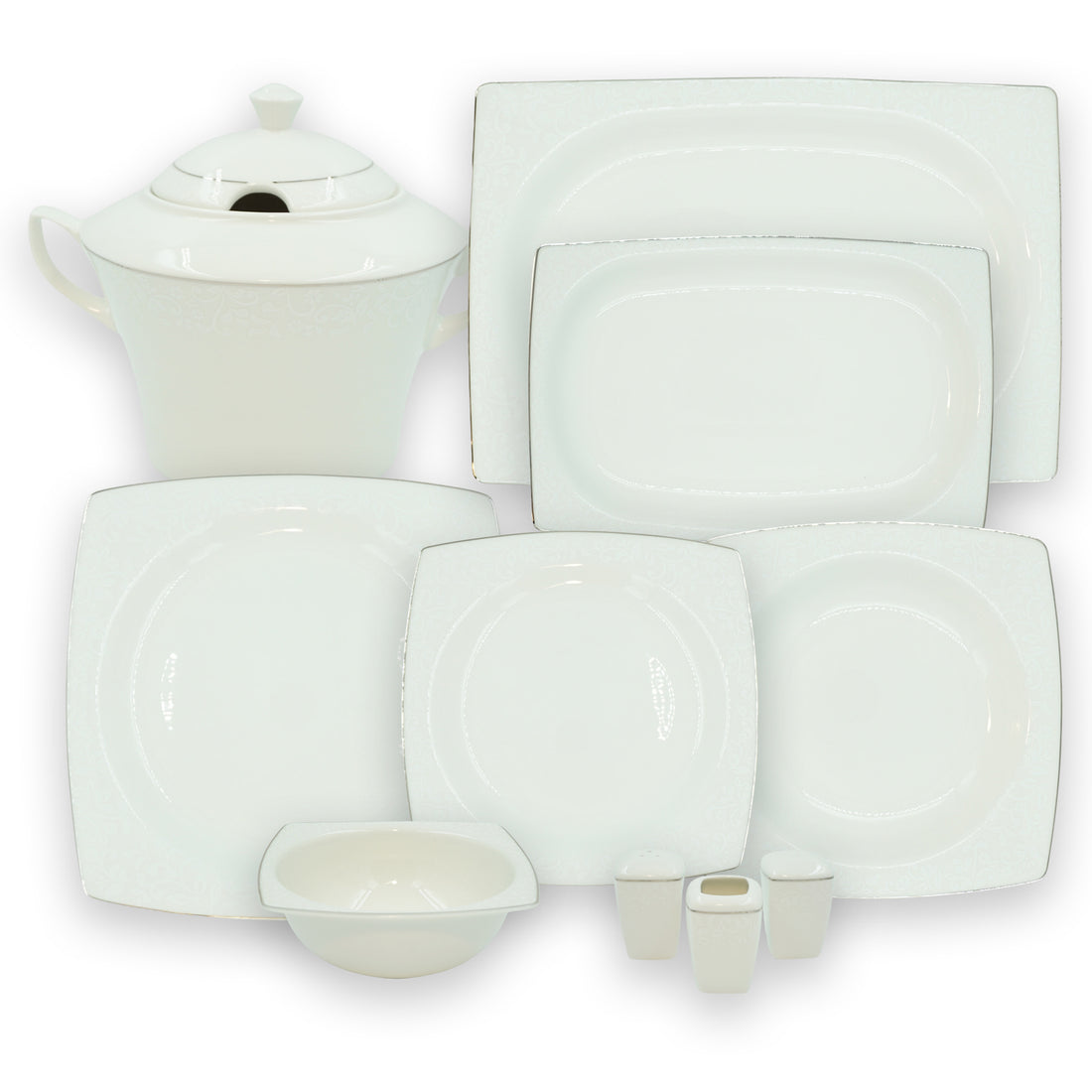 Bonamore Mare Dinnerware Set 62 Pcs Silver 7620