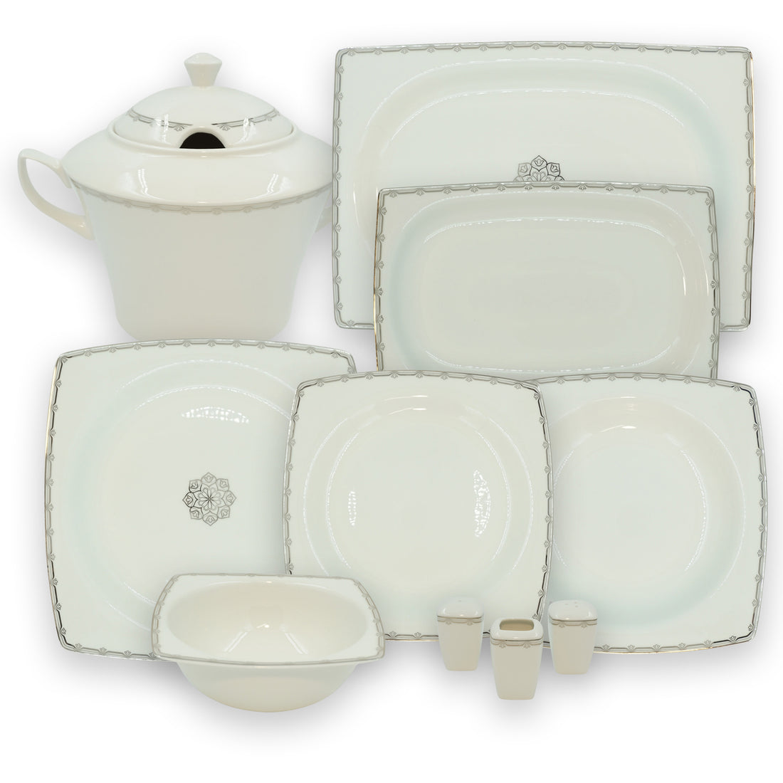 Bonamore Mare Dinnerware Set 62 Pcs Silver 9720