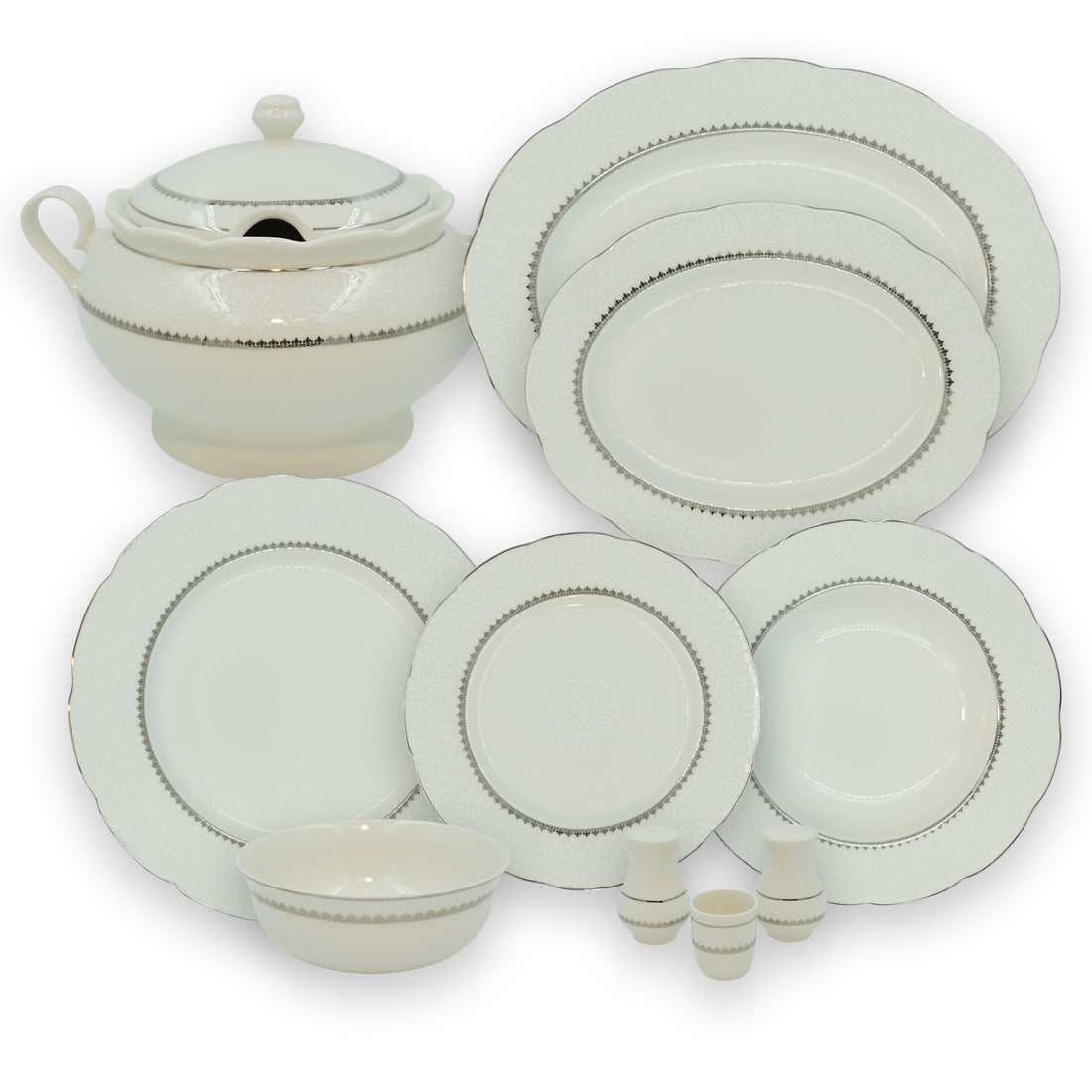 Bonamore Olympos Dinnerware Set 62 Pcs 1138020 Silver