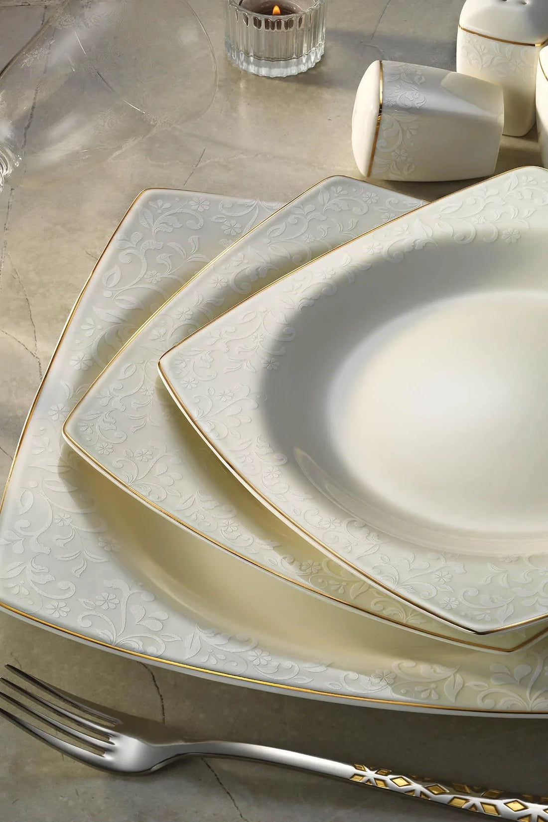 Bonamore Mare Dinnerware Set 62 Pcs Gold 7621